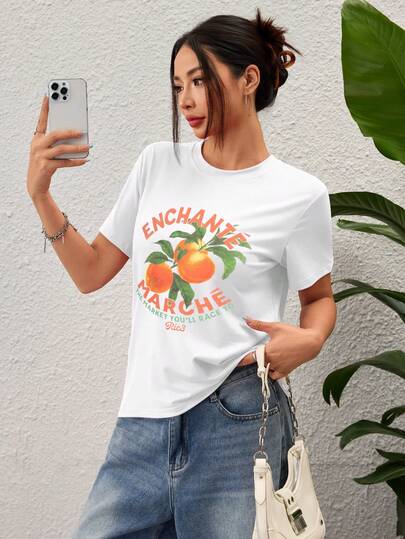 这款女士时尚运动T恤，采用桃子和字母设计，适合夏季运动健身以及日常休闲穿着。是送给女友、家人、朋友的理想礼物，也适合生日、节日/庆典、学校/比赛、运动/攀岩等各种场合。