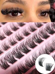 8-16mm DIY Eyelash Extension Kit - Mixed Length Cluster False Eyelashes, Delicate Natural Airy False Eyelashes, Create Soft Or Dramatic Curling Effect, Reusable, Suitable For Beginners, Comes With Eyelash Curler And Eyelash Brush - View 2