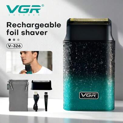  VGR Beard Shaver Professional IPX6 Waterproof Beard Shaver Digital Display Shaver Best Electric Razor Portable Shaving Machine For Men V-326