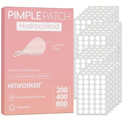 200/400/800pcs Hydrogel Acne Patches, Alcohol-Free, Fragrance-Free, Gentle And Non-Irritating, Covers Acne And Blemishes, Premium Tea Tree Oil Acne Stickers, Gift For Beautiful Girls