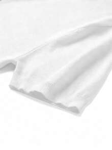 Áo len nam cổ lọ tay ngắn - trắng - Xem 4