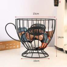 2pcs Iron Coffee Capsule Holder, Minimalist Modern Black & Gold Coffee Cup Design With "Coffee" Text, Suitable For Home/Office Capsule Storage, Small Items/Candy Organizer, Home Decor, Cafe Display, Photography Props - Multicolor - View 11