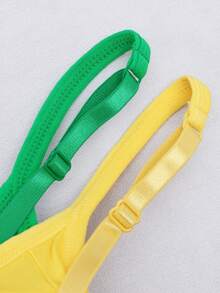 2pcs Camisole With Built-In Bra, Adjustable Strap, Solid Color Vest For Women - Multicolor - View 3