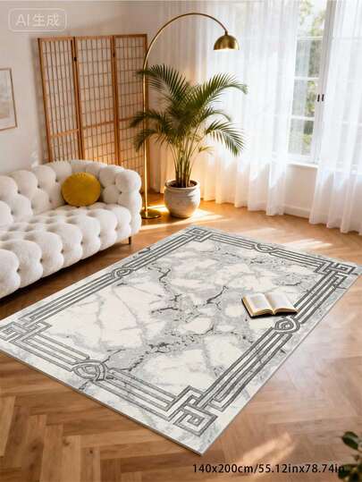 Thảm trang trí giả len họa tiết vân đá cẩm thạch, thảm lông ngắn, mềm mại, có thể gấp gọn và dễ cất giữ, có thể giặt máy, phù hợp cho phòng khách, phòng ngủ, phòng học và nhiều không gian khác, thảm dùng được cả bốn mùa, thảm phòng khách, thảm phòng ngủ, thảm thân thiện với thú cưng.