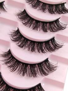 Hinarin 10 Pairs Thick 3D Multi-Layer DD Curly Russian Volume False Eyelashes High Curl Degree Dense & Bold Whole Piece Eyelash Extensions And Reusable For Gifts And Daily Party Use - Black - View 5