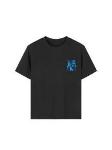 Tween Boy Casual Graphic Print Crew Neck Short Sleeve T-Shirt, Summer Top - Black - View 7