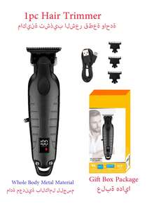 Kemei Tondeuse à cheveux professionnelle pour hommes, machine de coupe de cheveux électrique 2290 pour usage en salon, tondeuse à cheveux électrique 2293, lame en céramique noire de type T en métal pour sculpter, set de toilettage pour hommes, cadeau pour l'anniversaire des hommes, cadeau pour le père - Voir 10