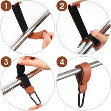 1/2 chiếc móc treo xe đẩy em bé đa năng, phụ kiện kẹp PU cho xe đẩy, phụ kiện móc treo xe đẩy/xe nôi em bé - Nhiều màu - Xem 4