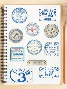 50pcs Vintage Journey Ticket Stub Stickers Retro Style Niche Handbook Phone Case Notebook Luggage Decorative Stickers - A - View 4