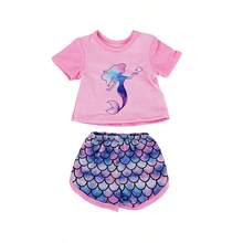 5pcs 18-Inch Doll Clothes Set, Including 18-Inch Doll Short Sleeve Top And Shorts (Doll Not Included), Soft & Breathable For Everyday Wear - Multicolor - View 15