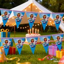 1set/10pcs Gabi's Dollhouse Triangle Flag Birthday Party Theme Decoration Cartoon Party Scene Decoration Props - Multicolor - View 4