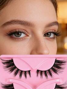 5 Pairs Of Transparent Stiletto Cat Eye Comic Lashes 3D Transparent Natural Length False Eyelashes Look Real Messy Eye Tail Lengthened False Eyelashes - Black - View 7