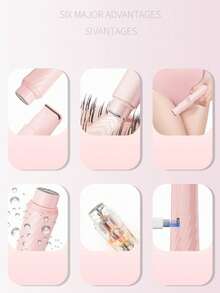 HYUNDAI Máy tỉa lông điện - Máy tỉa lông vùng kín cho nam - Máy tỉa lông vùng bikini cho nữ - Máy cạo và tỉa lông khô/ướt, lưỡi dao gốm thay thế, đế sạc USB, chống nước - Màu xanh nhạt - Xem 5