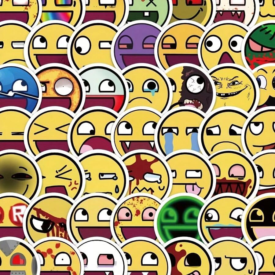 100pcs Epicface Stickers, Creative Abstract Soybean Stickers For Water Bottles And Planners - 100pcs - View 1