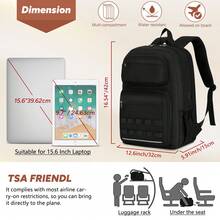 NEWHEY 15.6 Inch Laptop Backpack With USB Port For Men, Suitable For Travel, Work And School, Black - Multicolor - View 7