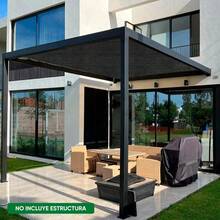 Malla Sombra Exteriores Jardín Lona Toldo 6x4 95% Bloqueo UV Negro - Negro - Ver 7