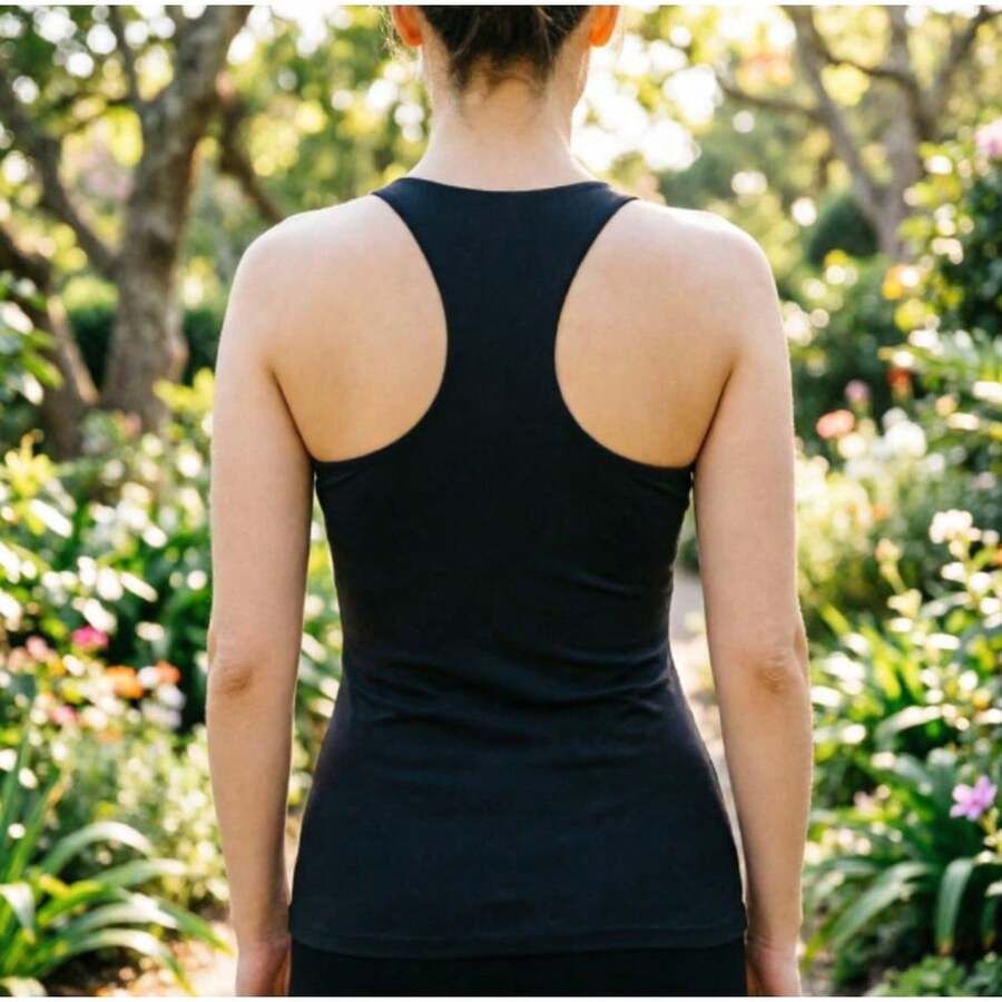 Women's Vest Style Sports Vest Is A Soft, Breathable, High Support Sports Top With A Built-In Padded Bra, Suitable For High-Intensity Training - Black - View 1