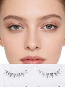 自然纤薄假睫毛，C形卷翘，透明梗，3D自然假睫毛 - 黑色 - 查看 11