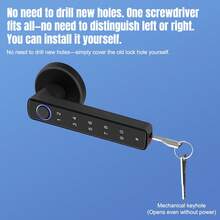 3-In-1 Smart Door Lock With App Control: Keyless Entry Fingerprint Door Handle With Keypad And Physical Keys, Battery-Powered Electronic Deadbolt For Home, Bedroom, Apartment, And Office (Black) - màu đen - Xem 8