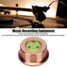 Zyyini Estabilizador de Peso Récord LP de Aluminio con Nivelación de Burbujas Estabiliza la Velocidad de Rotación Mantiene el Nivel del Tocadiscos para Tocadiscos de 50Hz Oro Rosa - Oro rosa - Ver 4