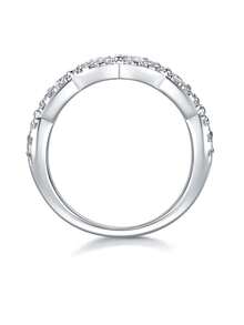 Bague en argent sterling 925 avec moissanite, hypoallergénique, bague de fiançailles/mariage, design minimaliste, port quotidien polyvalent, cadeau pour la Saint-Valentin, anniversaire, mariage, livré avec boîte-cadeau et certificat - Argent - Voir 9