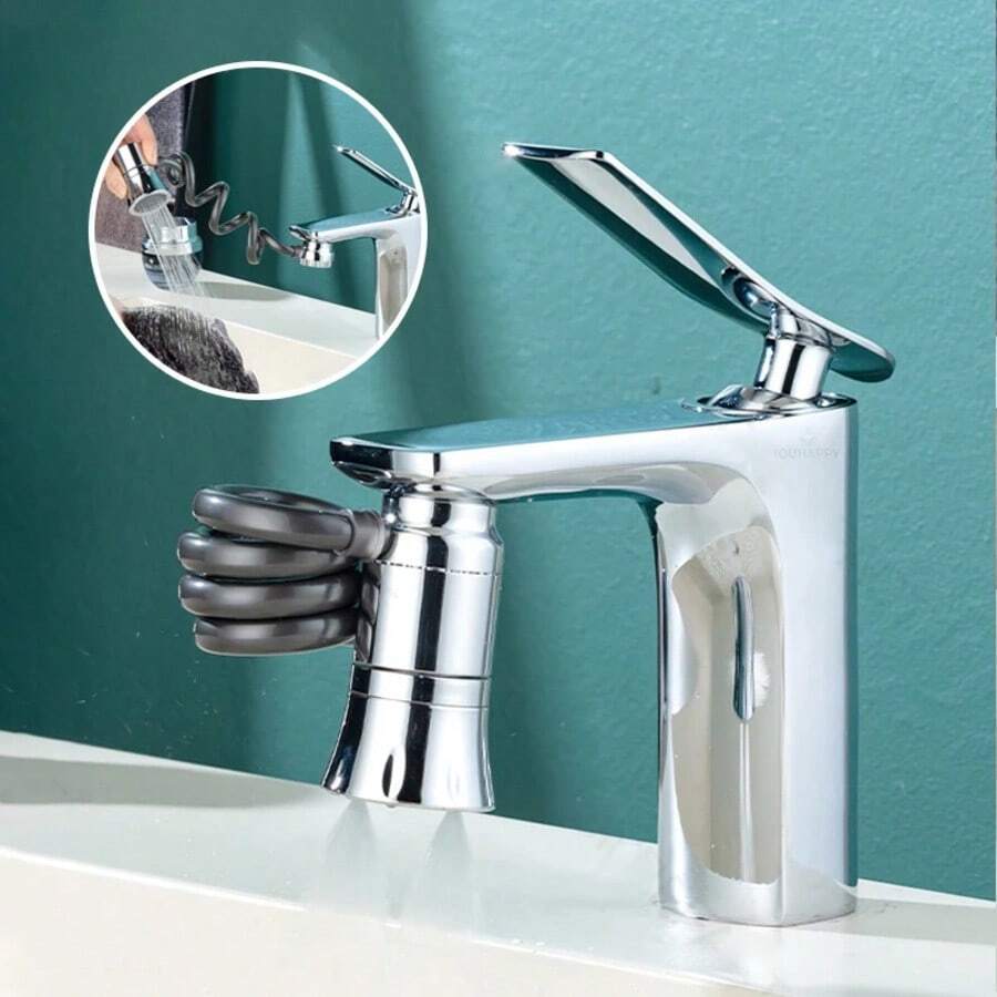 Extensión multifuncional para grifo, extensor de grifo móvil a prueba de salpicaduras, adecuado para salida de fregadero de cocina - Plateado - Ver 1