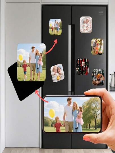 2/10件套透明亚克力DIY冰箱贴套装，带背胶，方形磁性相框，适用于手工制作、橱柜、厨房、教室、派对和办公室装饰