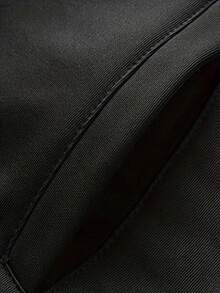 A Pair Of Men's Casual Mid-Rise Sports Trousers, Spring And Autumn Style, Knit Fabric With English Print, Slight Stretch, Regular Fit, Drawstring Waist, No Belt Needed - Fiber Filling, The Best Gift For Men, Latest Version 2025 - Black - View 7