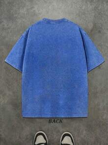 Florida Publix Graphic Tee, Streetwear Men's Black Washed Short Sleeve T-Shirt, Fashion Summer.Jpg - 藍色 - 查看 2