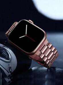 1 件玫瑰金不锈钢可调节 表带，兼容 Ultra/Series 3/2/1/SE/S10/S9/S8/S7/S6/S5/S4/S3/S2/S1，38mm/40mm/41mm/42mm/44mm/45mm/49mm/46mm（不含手表），时尚优雅的女士智能手表表带 - 淺粉色 - 查看 4