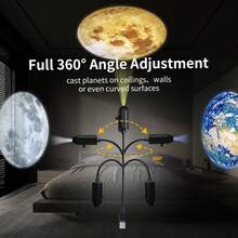1/3颗LED星空银河投影灯，包含行星、月球、地球、木星、仙女座等，360°旋转，桌面装饰灯，适用于卧室天花板、拍照背景、情人节、求婚、婚礼、露营、万圣节、圣诞节等场合 - ABS材质，无需电池，插电供电 - 多色光 - 查看 10