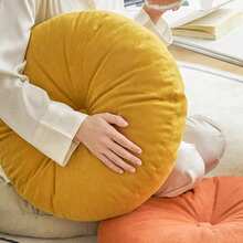 1pc Japanese Round Cushion, Solid Color Thickened Zabuton, Living Room Balcony Window Seat, Changeable Shoe Stool Pad, Chair Cushion, Suitable For Daily Use Or Gift, Home Decor - A - View 5