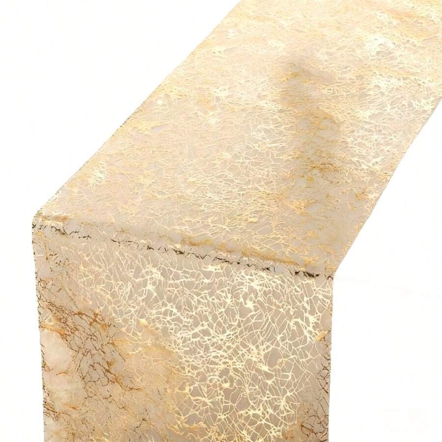 1件/5件金色桌旗中心装饰品，金色桌布，金属闪光长方形涤纶婚礼装饰，生日派对家居装饰