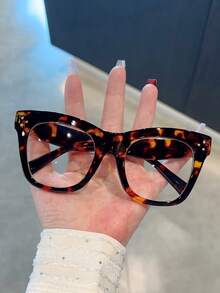 1 副复古女士老花镜，豹纹镜框，舒适弹簧铰链，PC 高清镜片，电脑老花镜 +1.0 至 +4.0，全框设计男女通用，适合阅读、办公室、日常佩戴 - 透明 - 查看 7