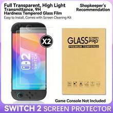 Rockyland [2 Pacotes] Apenas para Switch2 HD Película Protetora de Tela de Vidro Temperado, Adequada para o Modelo Switch2 2025 de 7,9 Polegadas, Anti-Reflexo - Reduz Reflexos/Experiência de Jogo Sedosa/Anti-Impressão Digital/Vidro Temperado/Cobertura Total/Sem Bolhas - transparente - Visão 3
