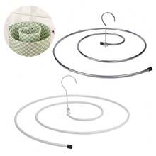 Tendedero redondo de acero inoxidable, perchero espiral ahorrador de espacio adecuado para sábanas, mantas, toallas, material duradero y resistente a la oxidación, aplicable para el hogar, dormitorio, balcón, secado y almacenamiento multifuncional, fácil de usar para un secado rápido y uniforme, plegable para un almacenamiento conveniente - Multicolor - Ver 2