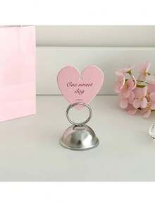 1/3pcs Stainless Steel Stable Base INS Minimalist Design Multi-Function Metal Memo Clip, Name Card Holder, Price Display Rack, Silver - A - View 8