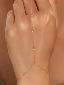 1pc Fashion Elegant Beaded Bracelet, Women's Ring Bracelet Gold Jewelry, Minimalist Stainless Steel Waterproof Bracelet, Stylish Accessory Gift - Horse eye - View 4