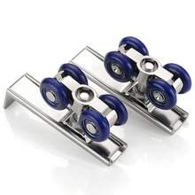 2pcs/Set Perangkat Keras Roller Pintu Geser Katrol Pintu Geser Roda 4/8 untuk Pintu Kayu Ruang Rumah Roda Gantung Rel Katrol - A - View 5