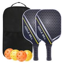 A Complete Set Of Fiberglass Pickleball Equipment, Including 2 Rackets + 4 Balls + 1 Black Ball Bag, 26-Hole Balls + 40-Hole Balls, Training Rackets - Multicolor - View 10