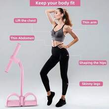 Pedal Resistance Band  Fitness Ankle Puller Yoga Multifunction Tension Bands Rope Workout Trainer Exerciser - Pink - View 2