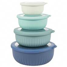 4-Piece Mixing Bowls With Airtight Lids, Nesting Salad Bowl Set For Kitchen Prep, Baking, Cooking & Food Storage, Space-Saving Design - View 5