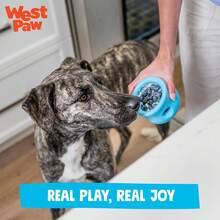 WEST PAW Zogoflex Toppl Interactive Treat Dispensing Puzzle Dog Toy For Mental Stimulation & Enrichment-Holds Kibble & Treats-Lickable, Freezable & Dishwasher -Made In USA-XL-Sunflower Yellow - Granny Smith - View 8