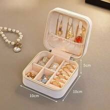 个性化手写名字心形首饰盒 - 定制米色布衬旅行收纳盒，拉链封口，柔软衬垫 - 伴娘邀请礼物、母亲节生日礼物、女士首饰盒、经典设计、高品质衬里、婚礼派对首饰盒 - 彩色 - 查看 9