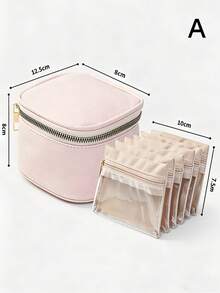 Jewelry Storage Box, Portable Earring Necklace Accessory Organizer - Multicolor - View 3