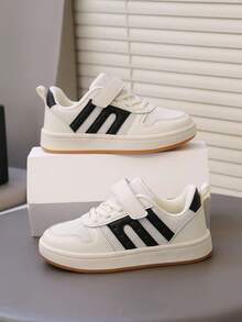 New Style Boys' Sports Shoes, Hook And Loop Flat Bottom Comfortable Breathable Mesh Sneakers - Beige - View 1