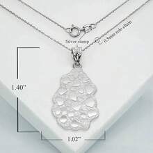 Claddagh Gold Textured 925 Sterling Silver Nugget Style Pendant Necklace With Rolo Chain And Pendant Only - PendantOnly - View 3