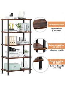 Mesa De Centro Estante Organizador Mesa Auxiliar Para SalaRepisa De Madera Estante Organizador Mesa Auxiliar 60cm - Granate - Ver 4
