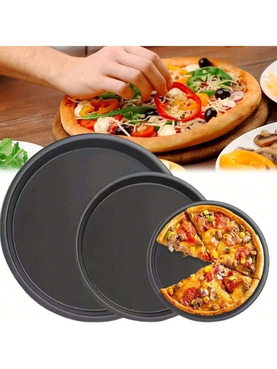 披萨烤盘，圆形碳钢不粘披萨烤盘，烘焙工具，烤箱专用蛋糕模具。 - 彩色 - 查看 1