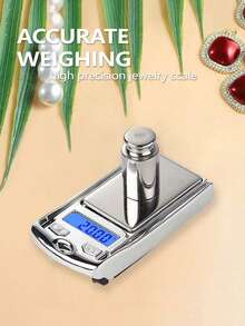 1个100克高精度珠宝口袋秤，适用于称量茶叶或咖啡，带翻盖的数字电子秤 - 彩色 - 查看 3